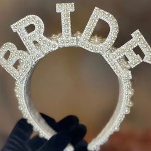 Bridal pearl headband Embellished head piece, bride to be headband